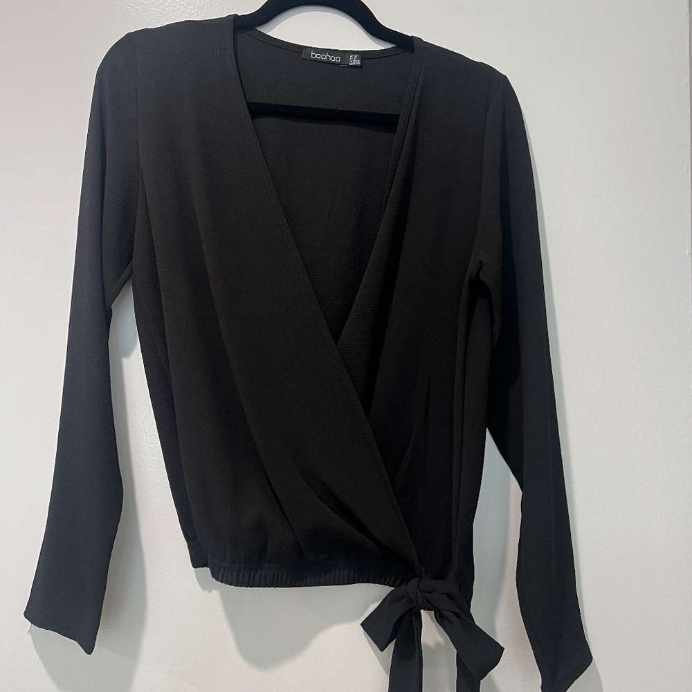 Boohoo Black Tie Top 8